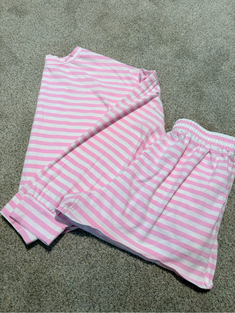 Pink and White Stripe Cotton Set